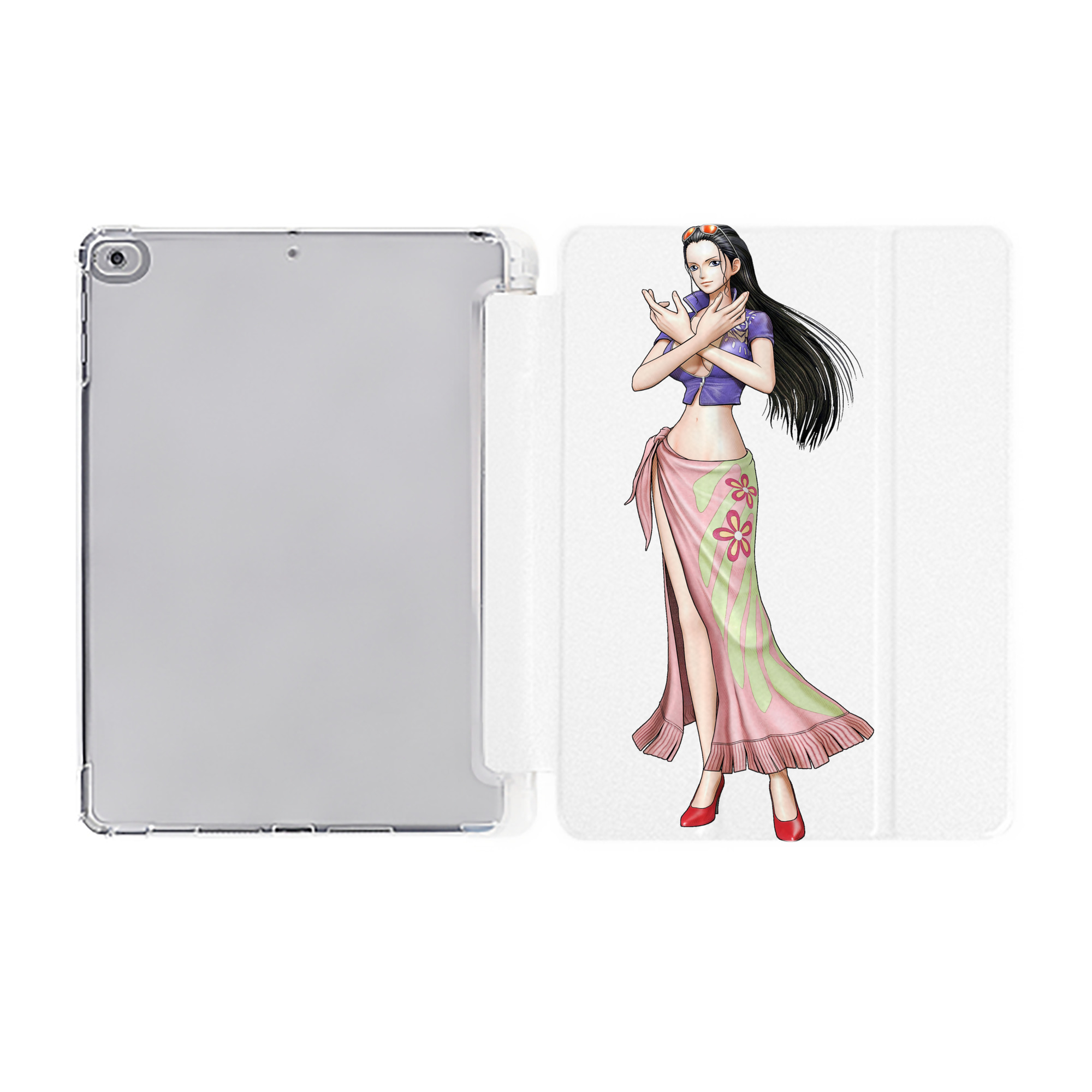 （画像用） ワンピース ニコ・ロビン ONE PIECE Nico Robin IPad ケース ペン収納付き 三つ折りスタンド PUレザー×シリコン 対応機種9.5/10.5/10.9インチ
